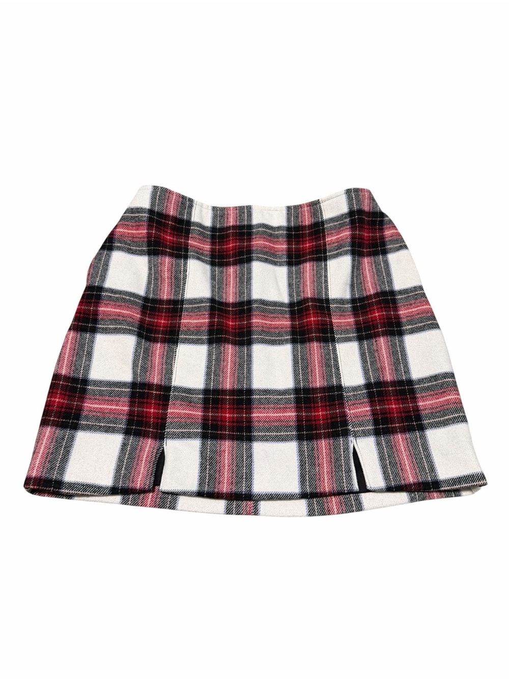 Hollister Ultra High-Rise Wool Blend Plaid Tartan Holiday Mini Skirt | Large